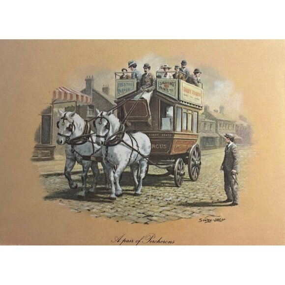 Seerey-Lester Horse Scene Placemats Tablemats Felt Backing 11 x 8" Set of 4 - Picture 6 of 11